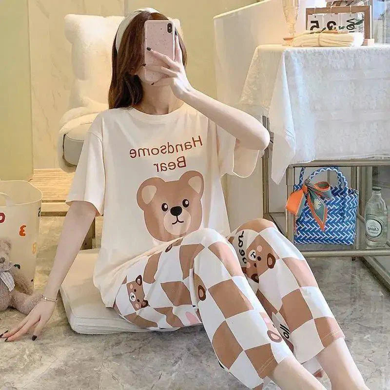 HANDSOME BEAR PRINTED NIGHT SUIT