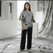 Grey Planet Printed Night suit