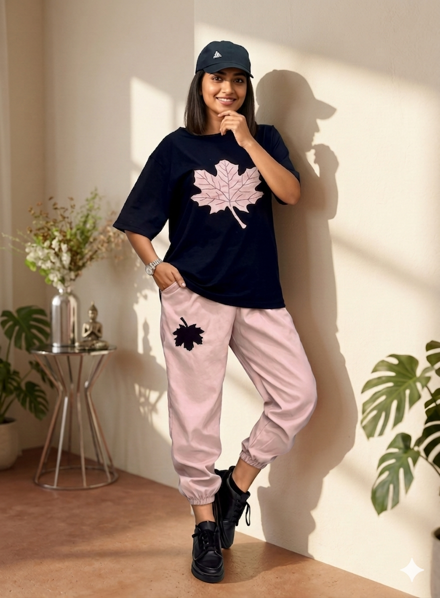 LEAF PRINTED NIGHT SUIT