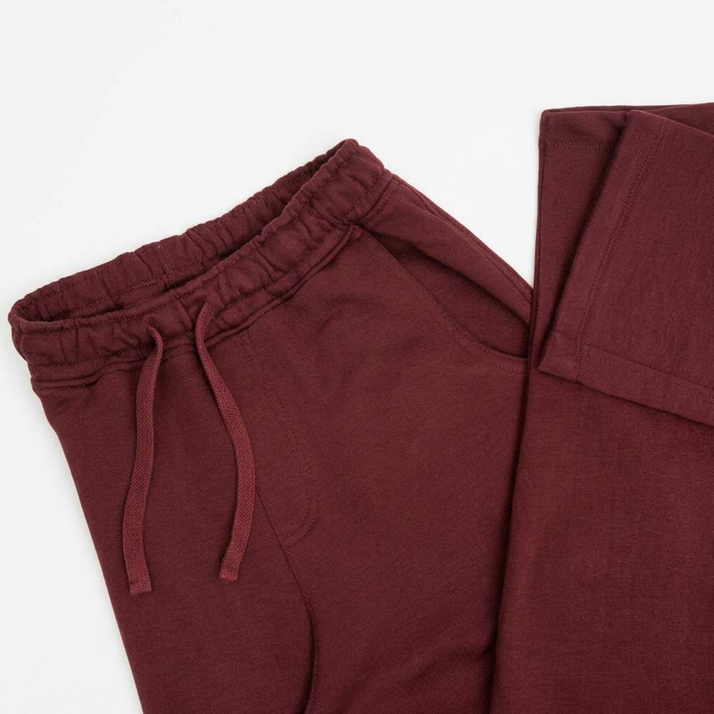 Wide Pull-On Trouser | Burgundy