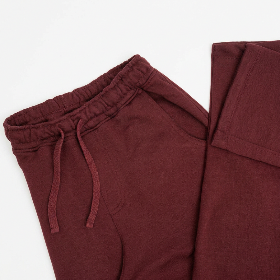 Wide Pull-On Trouser | Burgundy