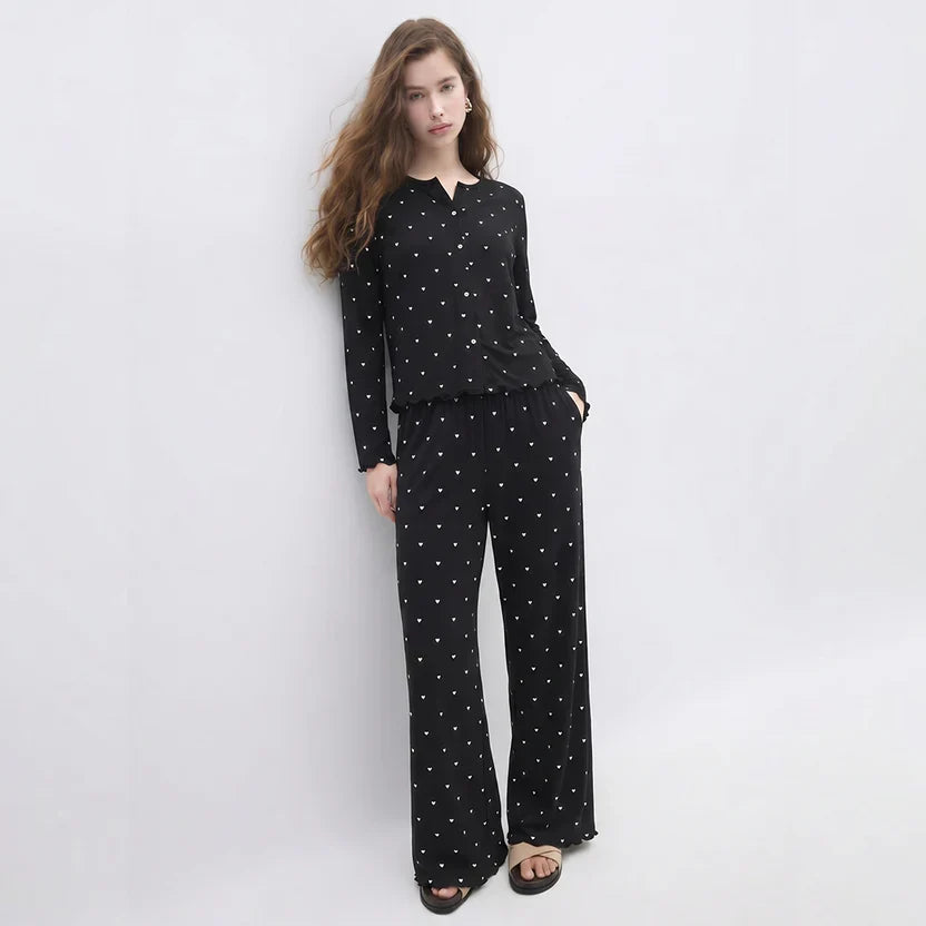 Wenim-Ivory Dream Set (Heart Printed) - Black