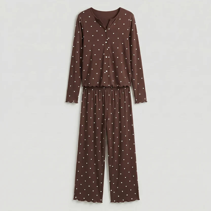 Wenim-Ivory Dream Set (Heart Printed) - Mocha