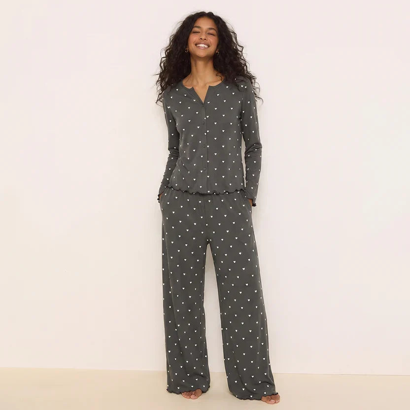 Wenim-Ivory Dream Set (Heart Printed) - Silent Grey