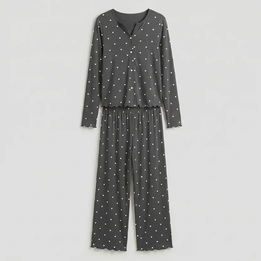 Wenim-Ivory Dream Set (Heart Printed) - Silent Grey