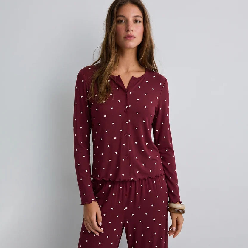Wenim-Ivory Dream Set (Heart Printed) - Maroon