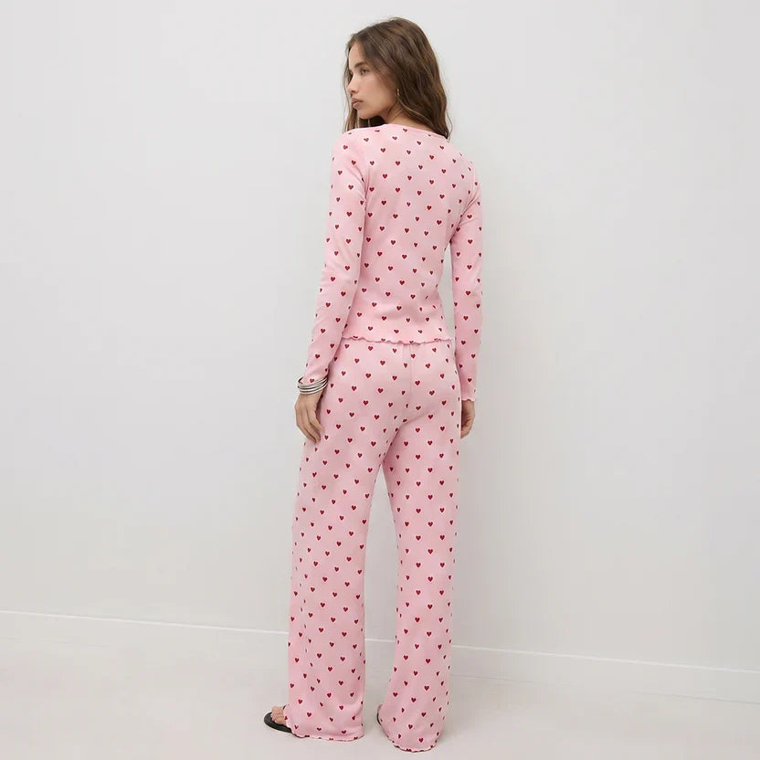 Wenim- Ivory Dream Set (Heart Printed) - Nude Pink