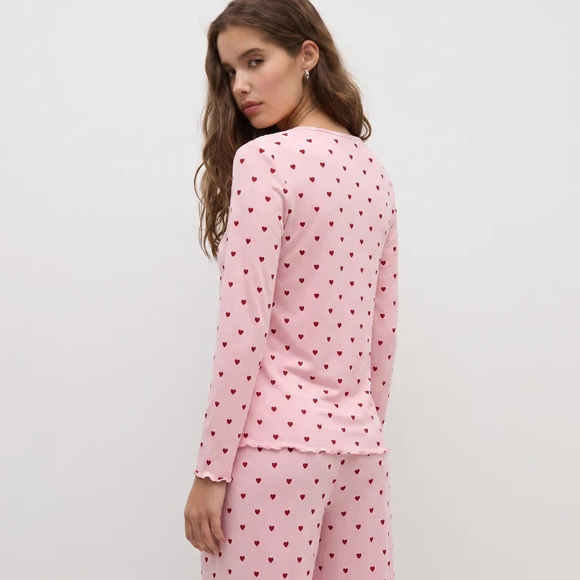 Wenim- Ivory Dream Set (Heart Printed) - Nude Pink