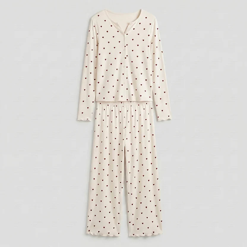 Wenim-Ivory Dream Set (Heart Printed) - Oat Milk