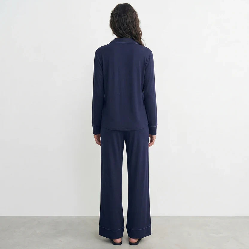 Luxury Navy Blue Sleep Set Linen