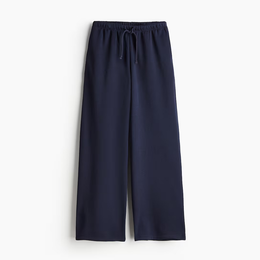 Wide Pull-On Trouser | Navy Blue