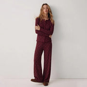 Wenim- Ivory Dream Doted Set - Maroon