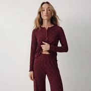 Wenim- Ivory Dream Doted Set - Maroon