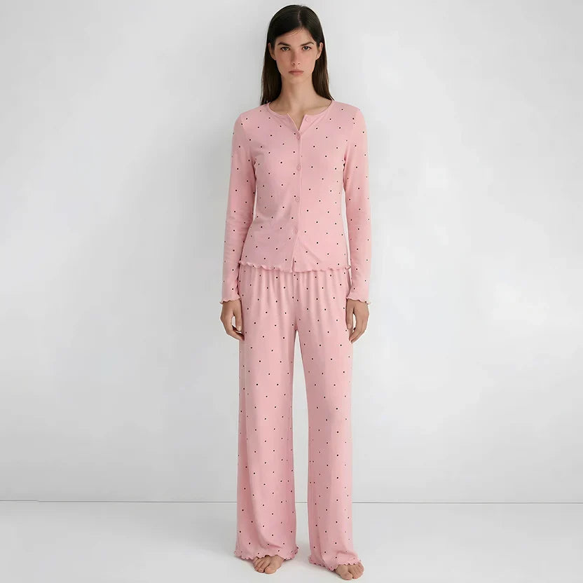 Wenim-  Ivory Dream Doted Set - Nude Pink