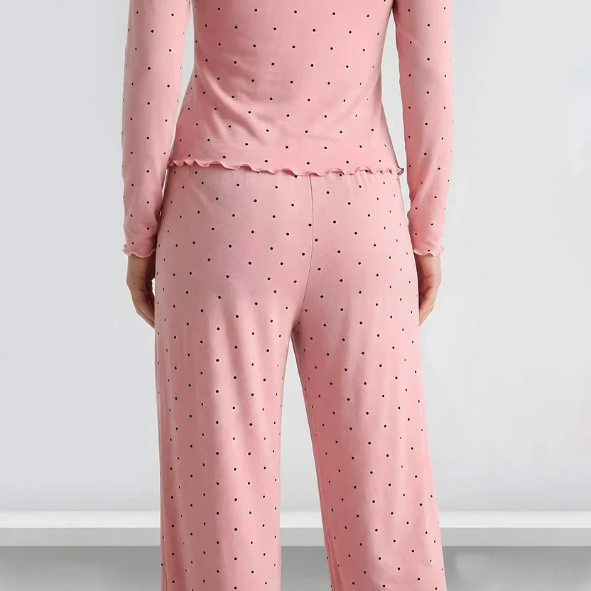 Wenim-  Ivory Dream Doted Set - Nude Pink