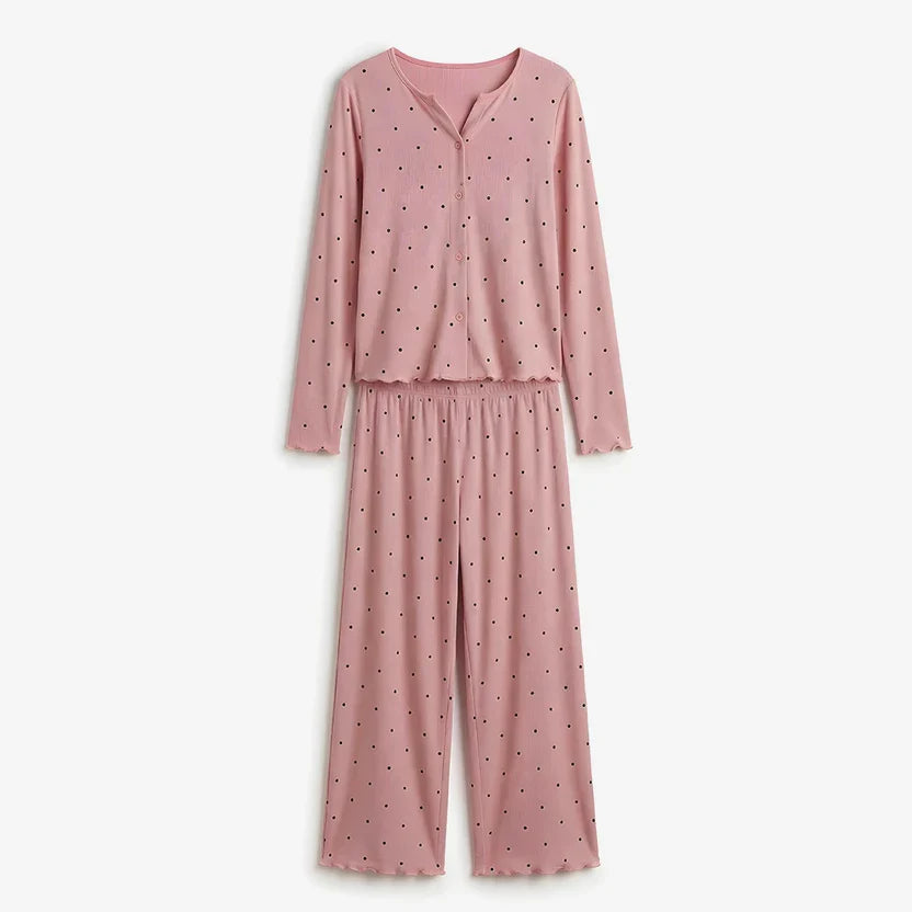Wenim-  Ivory Dream Doted Set - Nude Pink