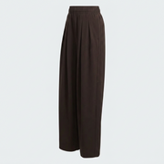 Women Tiro 3-Stripes Wide-leg Pleated Pants - Mocha