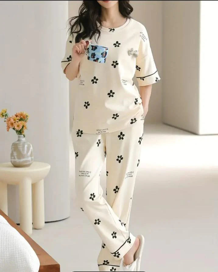 K K FLOWER  PRINTED NIGHT SUIT